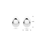 Ohrstecker 17 mm rhodiniertes Silber