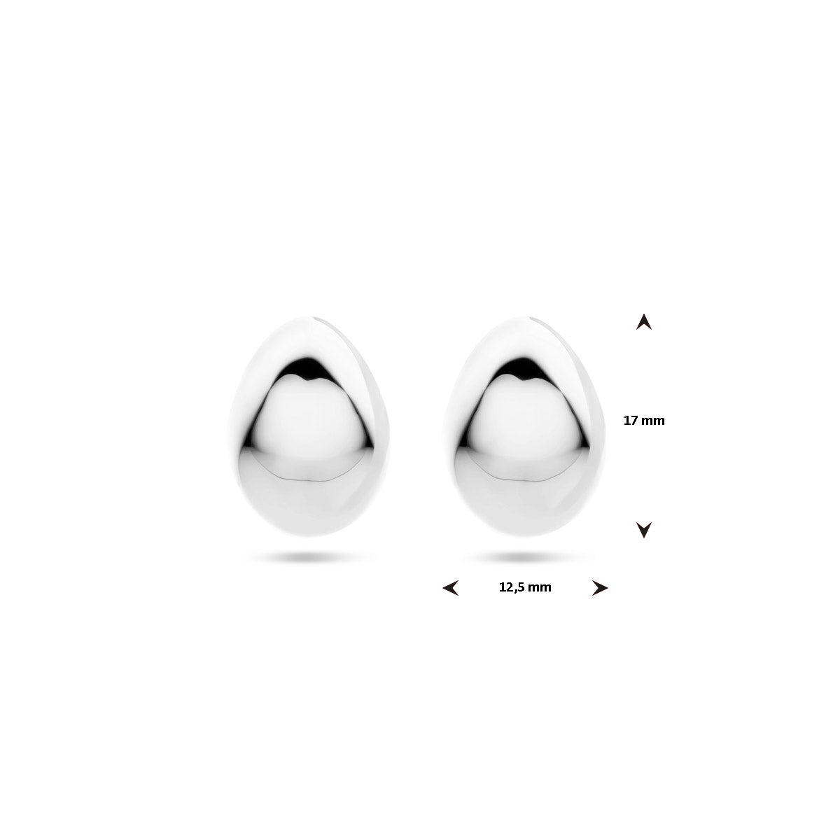 Ohrstecker 17 mm rhodiniertes Silber