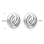 Ohrstecker 20,5 mm Silber rhodiniert