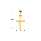 9k hanger kruis poli/mat 13 mm 9K geel