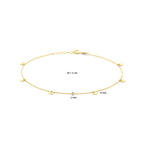 Fußkettchen, Kreise, 24 + 2 cm, 14K Gelbgold
