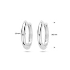 klapoorringen 2,5 mm half rond zilver gerhodineerd