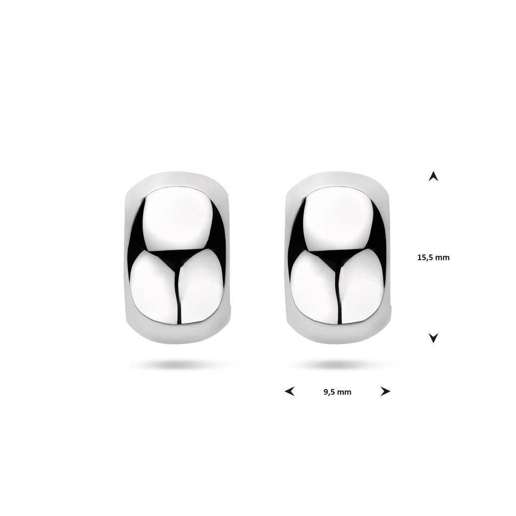 Ohrstecker 15,5 mm, Silber rhodiniert