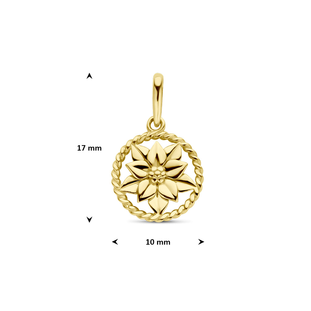 Geburtsblumen-Anhänger 17 mm 14K Gelbgold