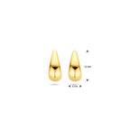 oorknoppen druppel 13 mm 14K geelgoud