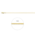 vossestaart rond 1,1 mm 14K geelgoud