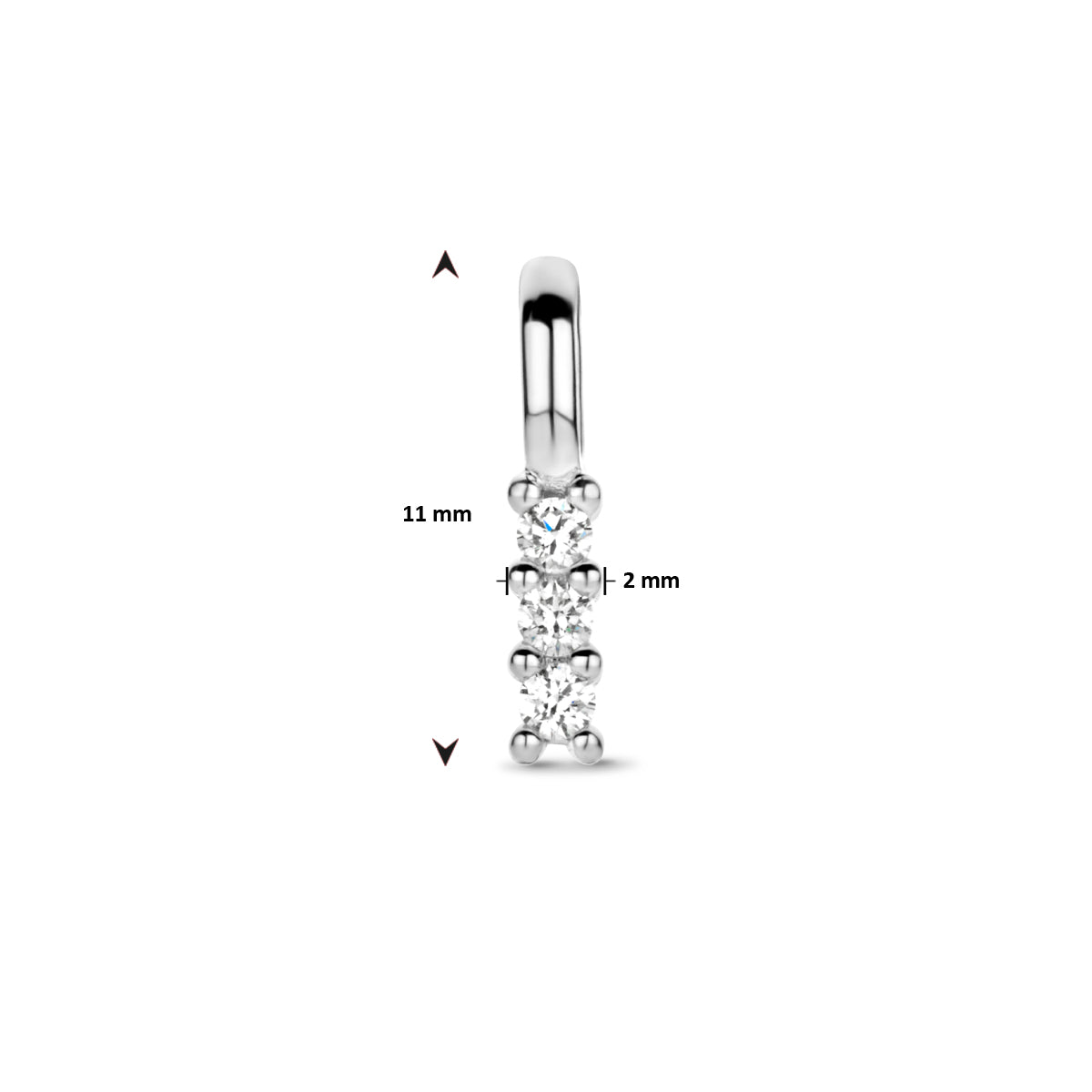Anhänger Diamant 0.05ct H SI 11 mm 14K Weißgold