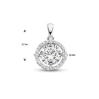 hanger zirkonia halo zilver gerhodineerd