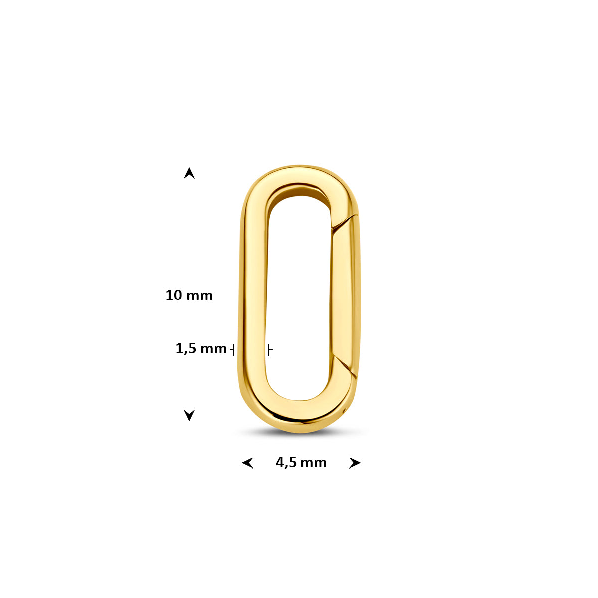connector 10 mm 14K geelgoud
