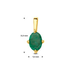 hanger smaragd 11,5 mm 14K geelgoud