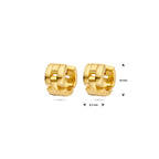 Klappohrringe Gliedermuster 10 mm 1 Mikron silbervergoldet (gelb)