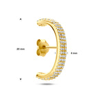 Einhänger Ohrring Zirkonia 20 mm 1 Mikron vergoldet (gelb)