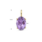 hanger amethist 14K geelgoud
