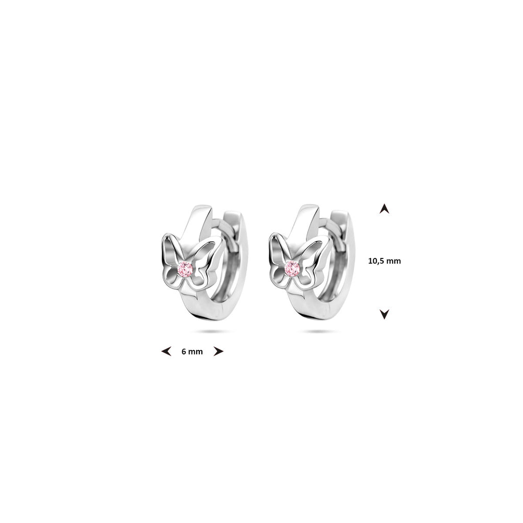 Klappohrringe Schmetterling 10,5 mm Silber rhodiniert