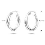 Ohrringe 24,5 mm Silber rhodiniert