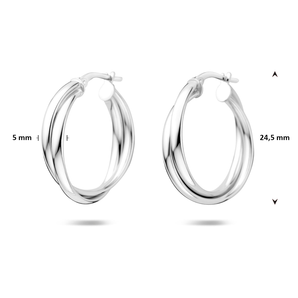 Ohrringe 24,5 mm Silber rhodiniert