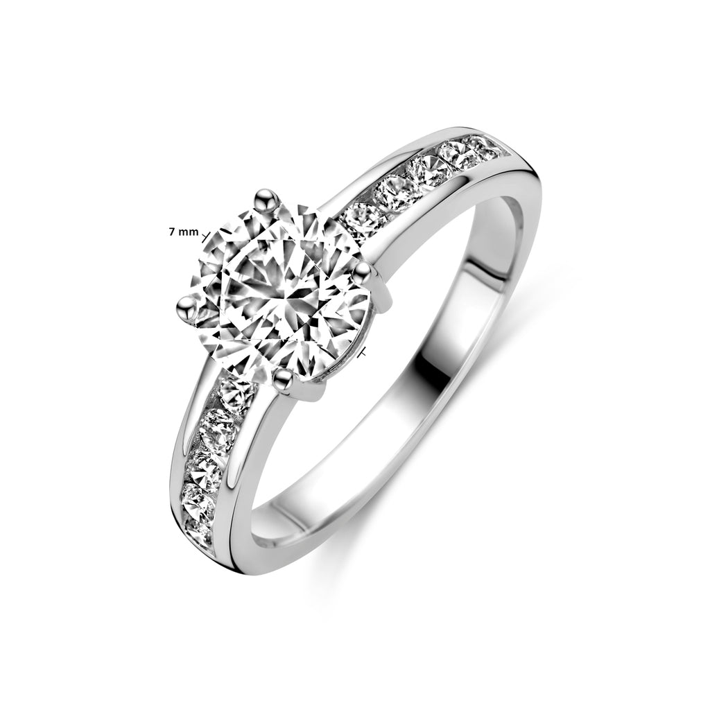 Ring Zirkonia Silber rhodiniert