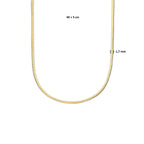 Halskette Schlange flach 1,7 mm 40 + 5 cm 3 Mikron Silber vergoldet (gelb)