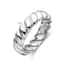 ring gedraaid zilver gerhodineerd