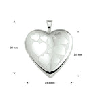 Medaillon Herz Gravur 24 mm Silber rhodiniert
