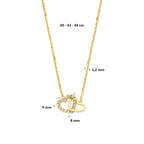 collier hartje zirkonia 40 - 42 - 44 cm 14K geelgoud