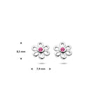 oorknoppen bloem zirkonia 8,5 mm zilver gerhodineerd