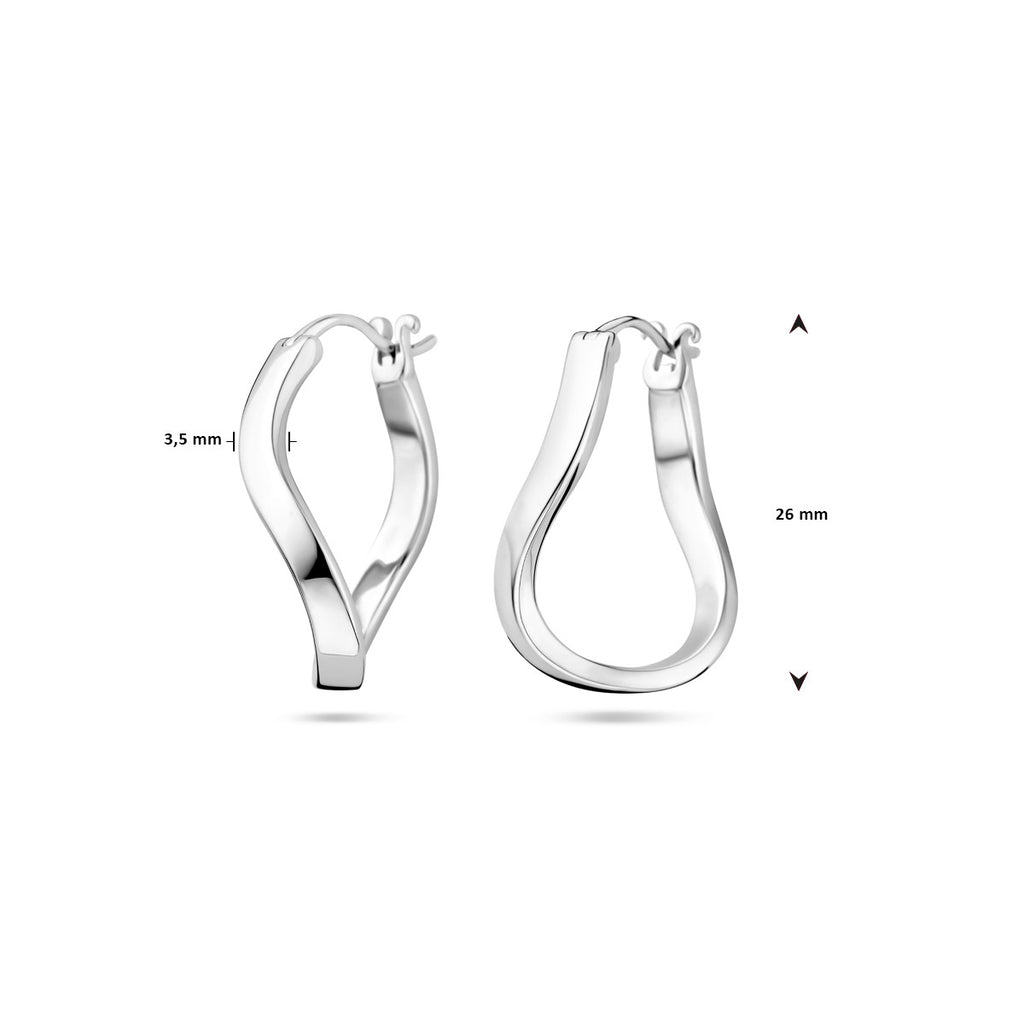 Ohrringe 26 mm Silber rhodiniert