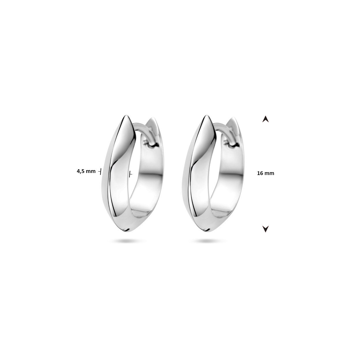 Klappcreolen 16 mm Silber rhodiniert
