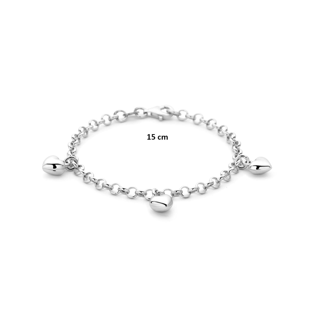 Armband Herz 15 cm Silber rhodiniert