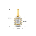 hanger lab grown diamant 0.21ct f vs 6,5 mm 14K geelgoud