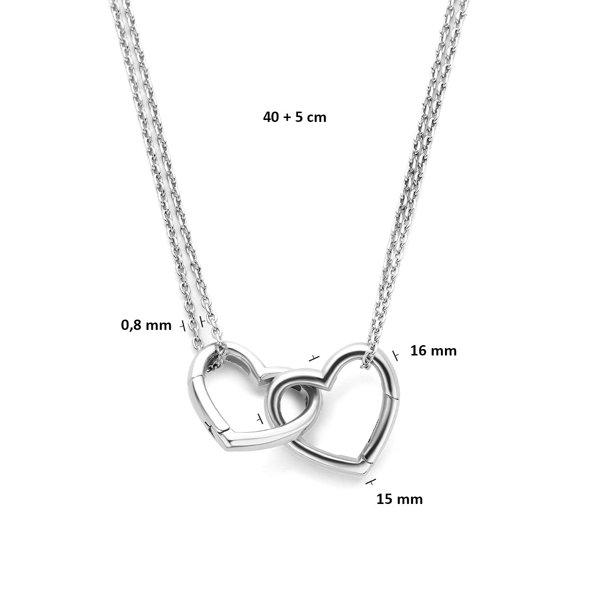 forever connected Collier 40 + 5 cm Silber rhodiniert