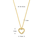 Halskette Herz Diamant 0,01ct H SI 41 - 43 - 45 cm 14K Gelbgold