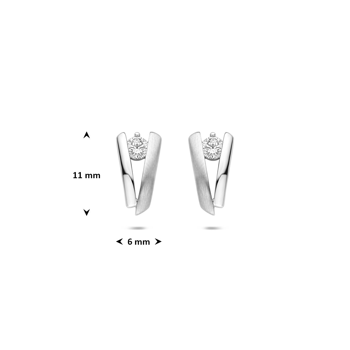 Ohrstecker Zirkonia Silber rhodiniert