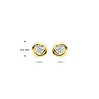 oorknoppen zirkonia 6,5 mm 14K geelgoud