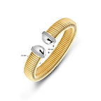 Klemme Tubogas Zirkonia 13 mm 3 Mikron vergoldet (gelb/rhodium)