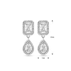 Ohrhänger Zirkonia 20 mm Silber rhodiniert