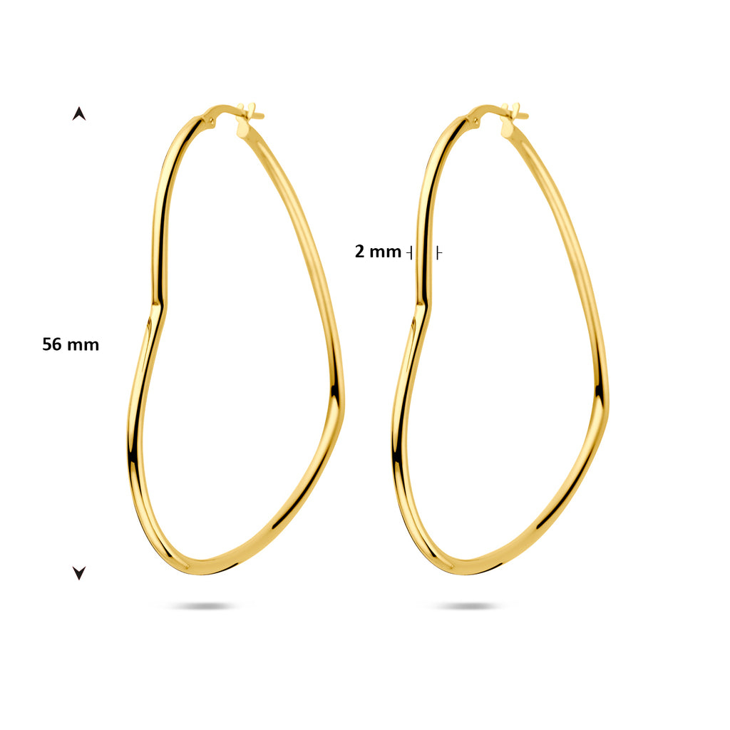 Ohrringe Herz 56 mm 1 Mikron vergoldet (gelb)