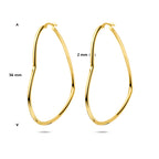 Ohrringe Herz 56 mm 1 Mikron vergoldet (gelb)