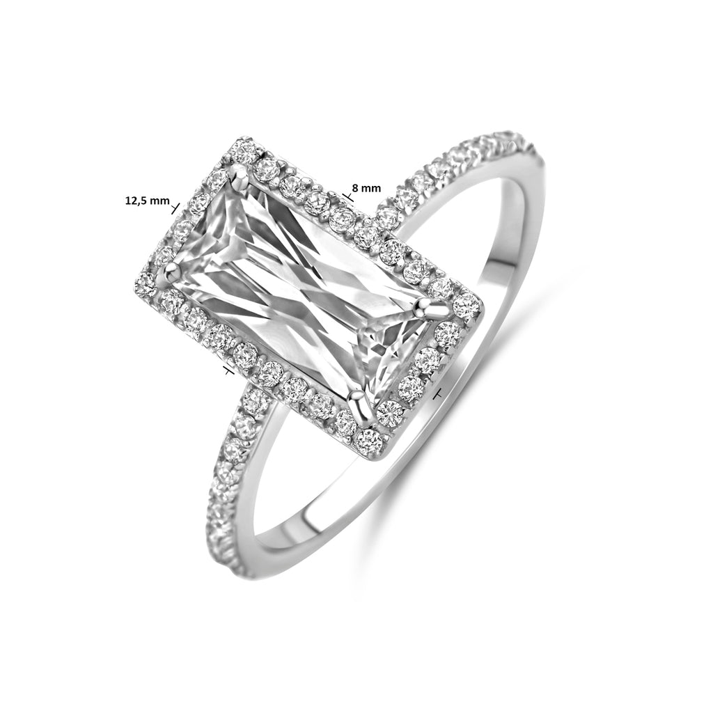 Ring Zirkonia Silber rhodiniert
