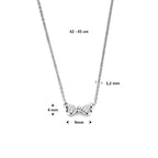 Kette Schleife Zirkonia 42 - 45 cm Silber rhodiniert