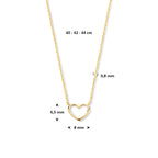 9k collier hart 40 - 42 - 44 cm 9K geel