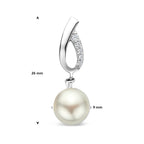 hanger parel en zirkonia 26 mm zilver gerhodineerd