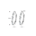 klapoorringen zirkonia zilver gerhodineerd