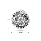 Anhänger Rose Zirkonia 11 mm Silber rhodiniert
