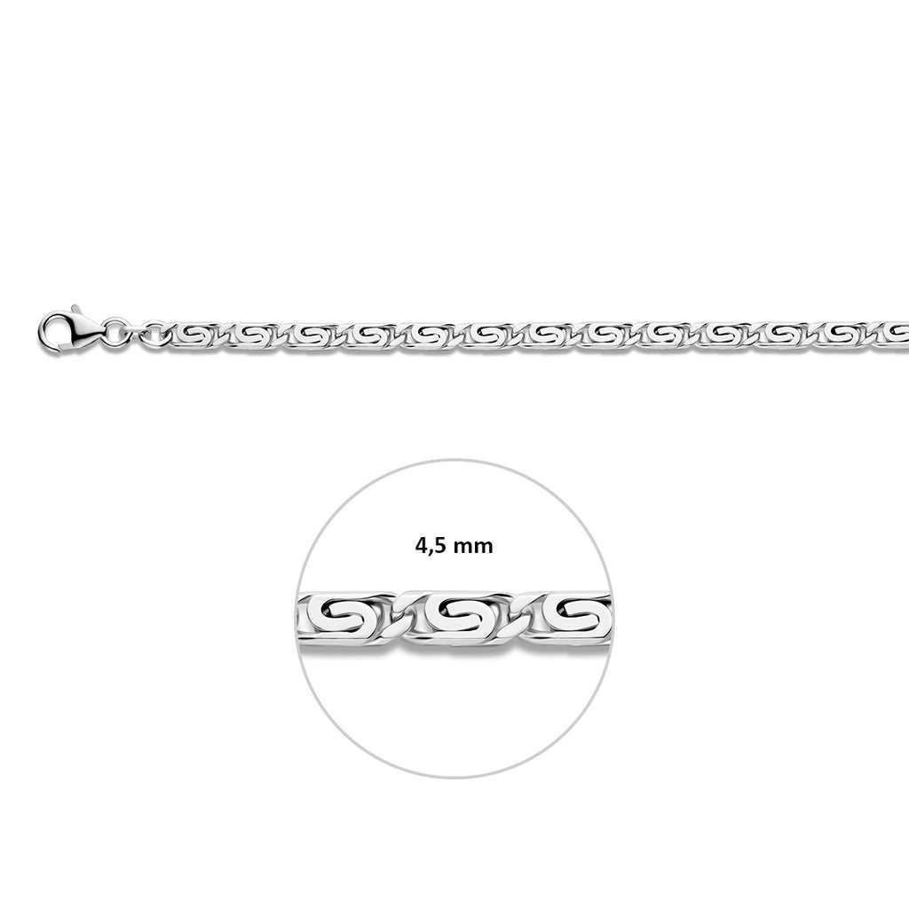grieks 4,5 mm zilver wit