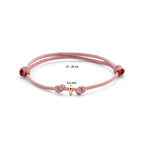 Armband satiniert zartrosa 13 - 26 cm 14K Gold mit Kautschuk/Nylon/Leder