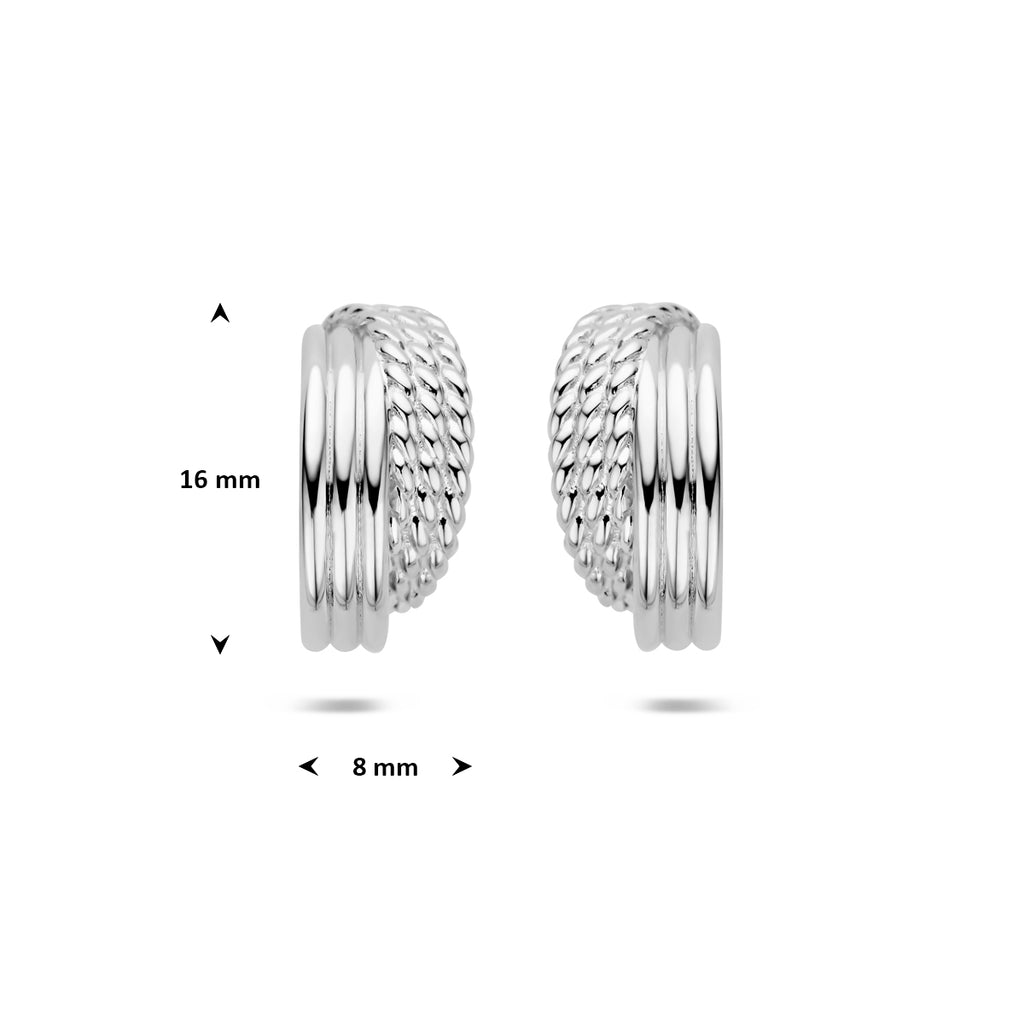 Stecker-Ohrringe 16 mm rhodiniert Silber