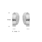 Stecker-Ohrringe 16 mm rhodiniert Silber