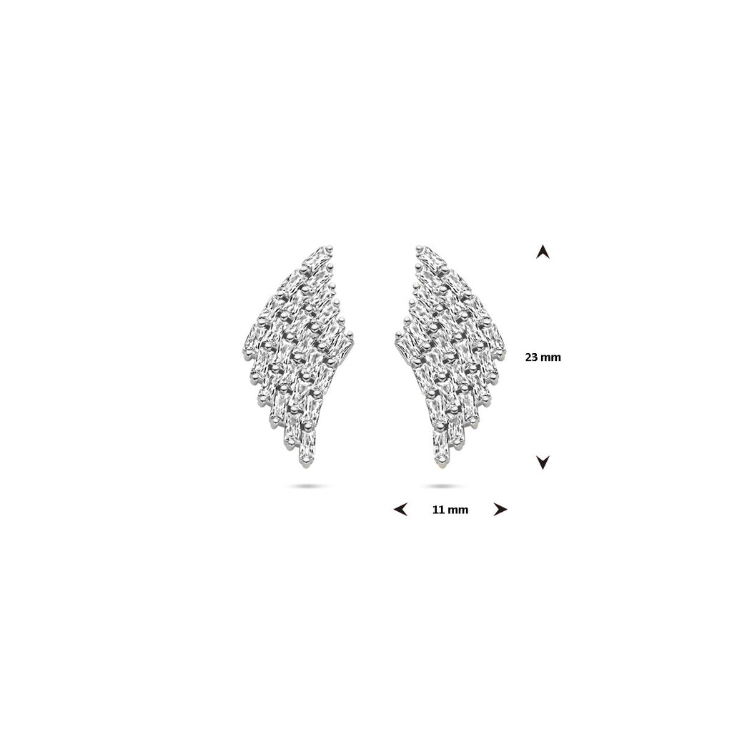 oorknoppen zirkonia 23 mm zilver gerhodineerd