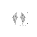 oorknoppen zirkonia 23 mm zilver gerhodineerd